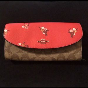 Coach Soft Wallet with Rose Print